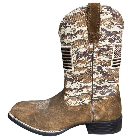 ARIAT Men’s Camo Patriot Brown Nubuck Western Cowboy Boot Size 14 D main image 7